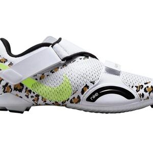 Nike White and Leopard Cycling Shoes